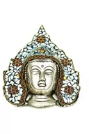 Dekoracje domu - MASKA BUDDA ORIENTALNA ALUMINIUM METAL INDIE - miniaturka - grafika 1