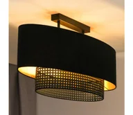 Lampy sufitowe - Duolla - Żyrandol natynkowy DOUBLE OVAL RATTAN 2xE27/15W/230V czarny/rattan - miniaturka - grafika 1