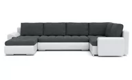 Narożniki - Duży narożnik z funkcją spania, prawy, Tokio, 305x180x75 cm, ciemny szary, biel - miniaturka - grafika 1