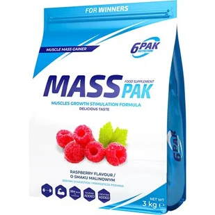 Gainer 6PAK Nutrition Mass Pak 5000 g Malinowy (5902811813594) - Odżywki na masę - miniaturka - grafika 1