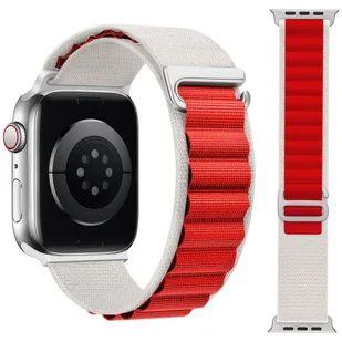 Pasek do zegarka Apple Watch Alpine 42/44/45/49mm kremowo czerwony Rhino - Akcesoria do smartwatchy - miniaturka - grafika 1