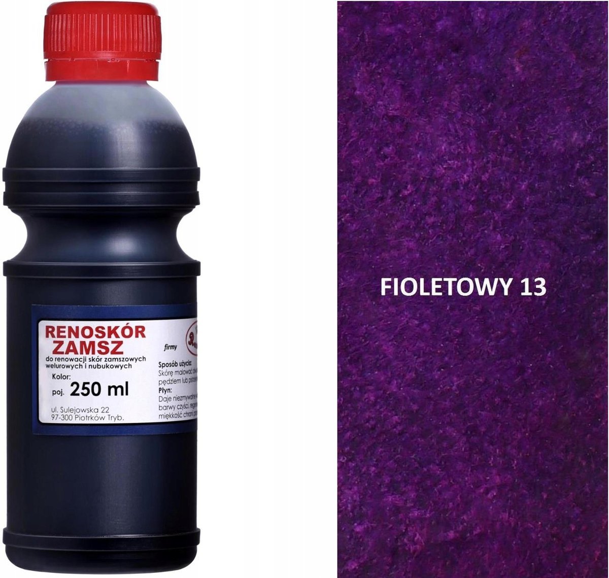 FIOLETOWY 13 FIOLETOWA FARBA RENOSKÓR 250 ML WILBRA DO SKÓRY ZAMSZU NUBUKU
