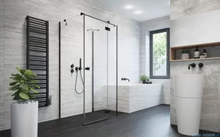 Radaway Essenza Black Kdj+S kabina 80x120x80cm prawa szkło przejrzyste 1384051-01-01/1385024-54-01R/1384051-01-01 - Kabiny prysznicowe - miniaturka - grafika 4