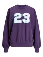 Bluzy damskie - Bestseller A/S Damska bluza JXJADA Soft Loose LS Sweat SWT NOOS, fioletowa welur/nadruk: 23, XS, Purple Velvet/Print:23, XS - miniaturka - grafika 1