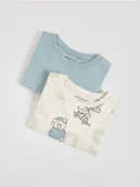 Bluzki dla niemowląt - Reserved - Bawełniany longsleeve 2 pack - złamana biel - miniaturka - grafika 1