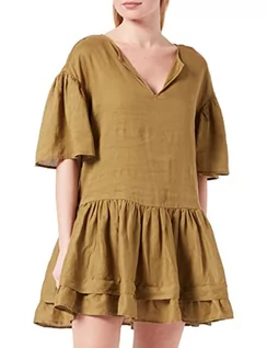 Sukienki - Sukienka Sisley dla kobiet, Olive Green 350, 34 - grafika 1