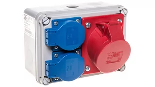 PCE Zestaw gniazd 16A/5P 2xGS IP44 M20 9769116W 9769116W - Gniazdka elektryczne - miniaturka - grafika 1