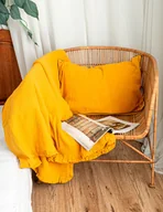 Koce - Żólty Pled (Koc) 160x200 cm muślinowy z falbanką, Handmade, Lariko Studio - miniaturka - grafika 1