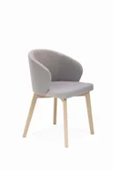Krzesła - Flavio 5 krzesło tapicerowane szare nogi dąb sonoma - miniaturka - grafika 1