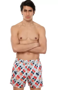Szorty kąpielowe męskie Icecream JFSS20SW12, Kolor błękitny-wzór, Rozmiar S, John Frank - Intymna - Stroje kąpielowe - miniaturka - grafika 1