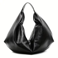 Torebki damskie - TEMU Stylowa Damska Torba na Ramię z Miękkiego PU - Lekka Torebka typu Hobo z Zamkiem, Gładkie Wykończenie, Idealna do Podróży, Dojazdów i Zakupów ( - miniaturka - grafika 1