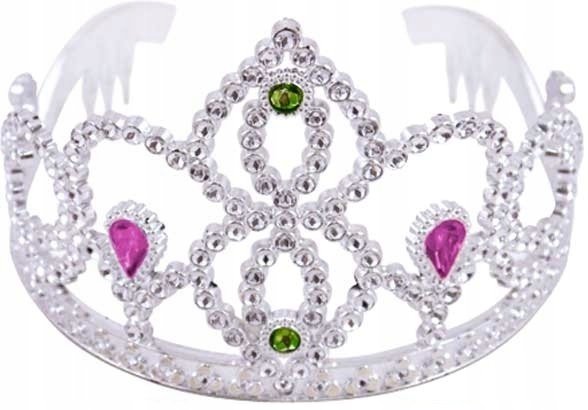 Srebrna Tiara Korona Księżniczki dla Dzieci 12x8cm