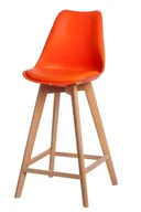 Taborety i hokery - d2.design Stołek barowy Norden wood high PP pomara ńczowy (115608) - miniaturka - grafika 1
