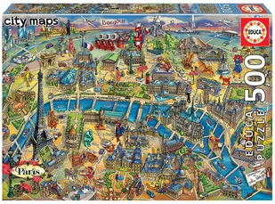 Puzzle 500 el. Mapa Paryża Educa - Puzzle - miniaturka - grafika 1