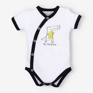 Pajacyki dla niemowląt - Body kopertowe CROCODILES z bawełny organicznej dla chłopca-68 - miniaturka - grafika 1