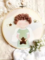 Ikony i obrazy sakralne - Obrazek z aniołem na Chrzest I Komunię, pamiątka chrztu, pamiątka komunijna - miniaturka - grafika 1