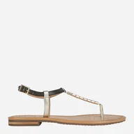 Klapki i japonki damskie - Sandały damskie japonki Geox D25LXN043CF 38 Czarne/Złociste (8050036573582). Sandały codzienne i sportowe damskie - miniaturka - grafika 1