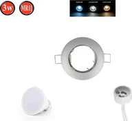 Żarówki LED - Reflektor wpuszczany GU10 Ø65mm otwór wiercony aluminium w komplecie GU10 5W ciepła biała 350 lumenów żarówka LED grafitowa okrągła - miniaturka - grafika 1