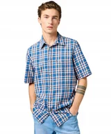 Koszule męskie - Koszula Wrangler SS 1 PKT SHIRT 112362733 Flamingo Indigo L - miniaturka - grafika 1