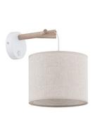 Lampy ścienne - Kinkiet ścienny Albero Linen, do sypialni, drewniany, do łazienki, boho - miniaturka - grafika 1