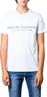 Koszulki męskie - ARMANI EXCHANGE T-shirt męski bawełna biały GR42383 - Rozmiar: S - miniaturka - grafika 1