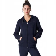 Bluzy damskie - Bluza damska Champion Full Zip Hoodie granatowa 117531 BS501 M - miniaturka - grafika 1