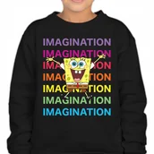 Bluzy dla dziewczynek - Bluza Dziecięca Czarna IMAGINATION SPONGEBOB Bajka Kreskówka - 128 cm Wzory - miniaturka - grafika 1
