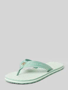 Japonki z paskiem z taśmy i logo TH - Klapki i japonki damskie - miniaturka - grafika 1