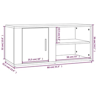 Lumarko Szafka pod TV, szary dąb sonoma, 80x31,5x36 cm - Szafki RTV - miniaturka - grafika 12