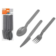 Naczynia i sztućce jednorazowe - Zestaw sztućców Simple Solution wielokrotnego użytku 9 sztuk szary - miniaturka - grafika 1