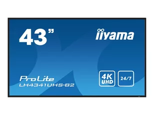 IIYAMA LH4341UHS-B2 43inch 3840x2160 4K UHD IPS panel 1precent Haze Landscape and Portrait mode Speakers 2x 10W VGA 3x HDMI 500cd/m2 - Monitory reklamowe i wyświetlacze - miniaturka - grafika 1