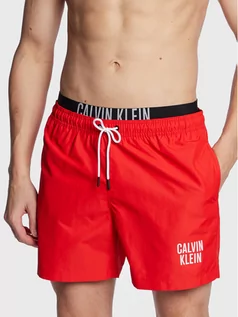 Kąpielówki męskie - Calvin Klein Swimwear Szorty kąpielowe KM0KM00798 Czerwony Regular Fit - grafika 1