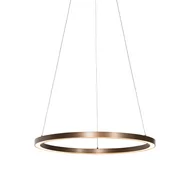 Lampy sufitowe - QAZQA Professional Brązowa lampa wisząca 60 cm z 3-stopniowym ściemnianiem LED - Girello - miniaturka - grafika 1