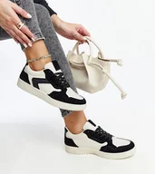 Sneakersy damskie - Biało-czarne sneakersy z brokatem Juwan-38 - miniaturka - grafika 1
