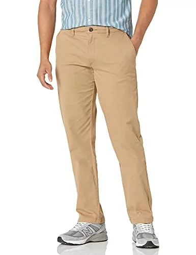 Amazon Essentials Męskie spodnie o prostym kroju w stylu casual stretch  khaki, ciemny khaki brązowy, 42W x 32L - Ceny i opinie na Skapiec.pl