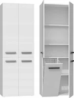 Szafki łazienkowe - Topeshop Szafka łazienkowa Nel dd 1k kosz 60cm biała (NEL 1K DD BIEL KPL) - miniaturka - grafika 1