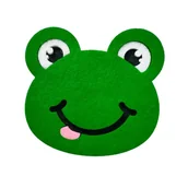 Dodatki do strojów karnawałowych - PRZYPINKA ŻABKA FILCOWA ZIELONA 11x10cm - miniaturka - grafika 1