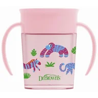 Kubki dla dzieci - Kubek Treningowy 360 Stopni 200Ml Dr Browns Róż - miniaturka - grafika 1