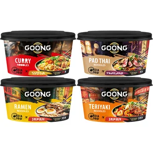 Goong Noodles Danie instant 90 g - MIX smaków: Z sosem Curry, Pad Thai, Ramen, Teryiaki - Dania dla dzieci - miniaturka - grafika 1