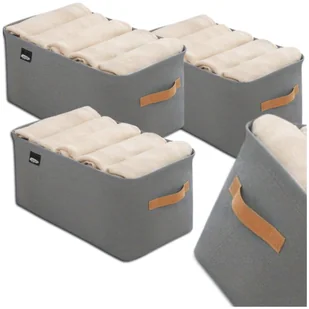 Organizer szary na ubrania zestaw 3szt sztywny do szafki pudełko - Meble modułowe i akcesoria - miniaturka - grafika 1