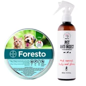 Artykuły przeciw pasożytom - ELANCO Foresto Obroża dla kotów i psów poniżej 8kg + PETS ANTI INSECT 250ml - miniaturka - grafika 1