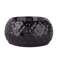 Świeczniki - Świecznik porcelanowy relief czarny 7,5 x 7,5 x 3,5 cm - miniaturka - grafika 1