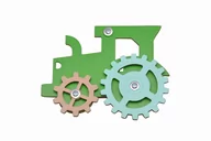 Zabawki interaktywne dla dzieci - Kolorowy zielony traktor element do tablicy sensorycznej. - miniaturka - grafika 1