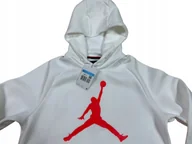 Bluzy męskie - Nike Air Jordan bluza męska biała czerwone logo klasyk AV3145-100 r. XL - miniaturka - grafika 1