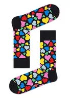 Skarpetki męskie - Happy Socks Heart, kolorowe i zabawne, Skarpety dla kobiet i mężczyzn, Czarny (41-46) - miniaturka - grafika 1