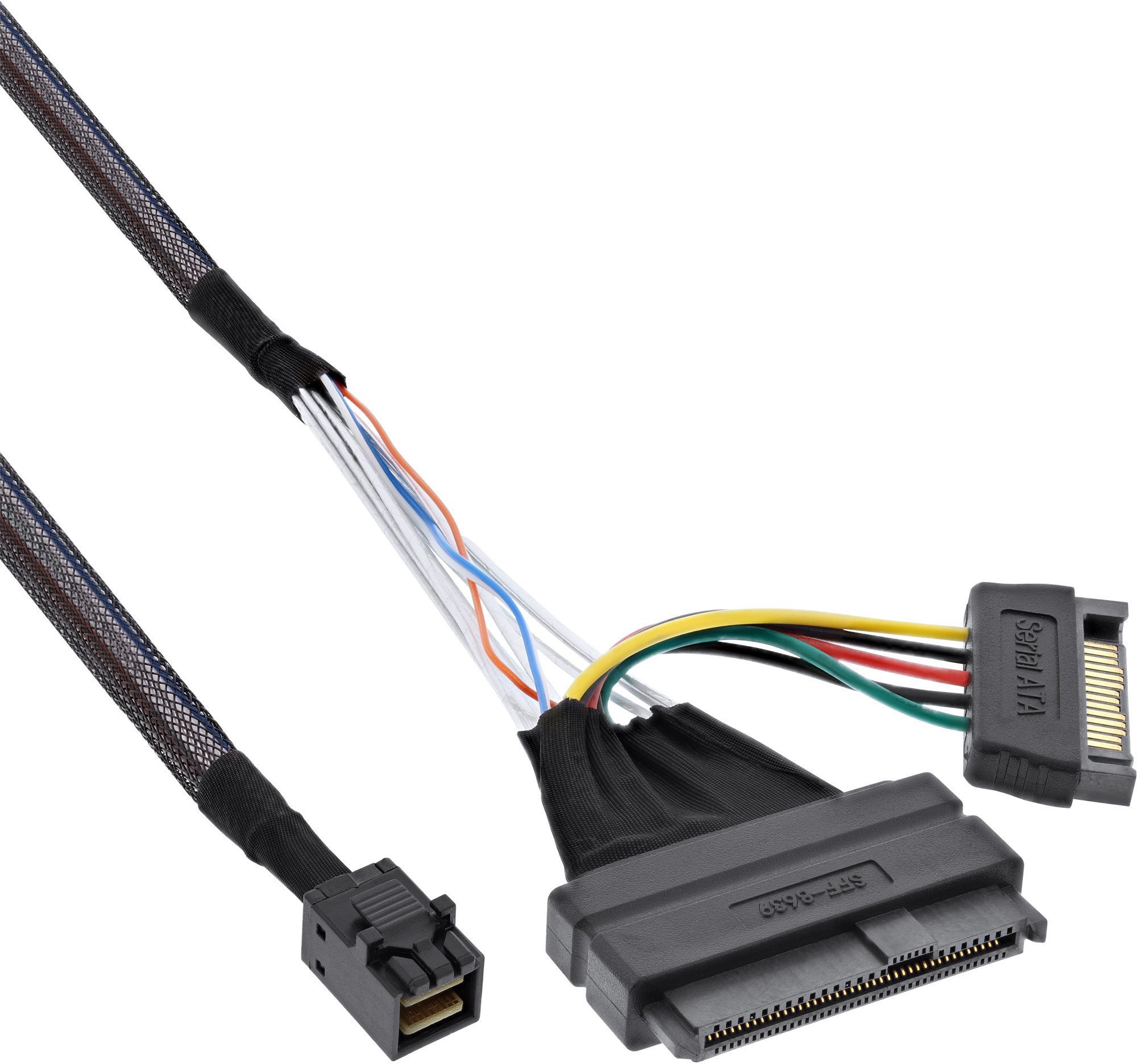 InLine® U.2 Anschlusskabel, SSD mit U.2 SFF-8639 an SFF-8643 + Strom, 0,75m