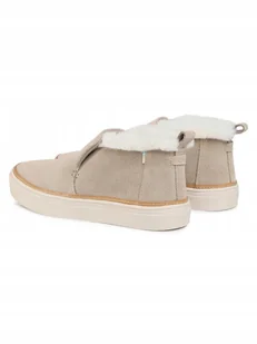 TOMS BEŻOWE BOTKI DAMSKIE Z MIĘKKIM FUTERKIEM I PODESZWĄ BIAŁĄ 38 JTA - Botki damskie - miniaturka - grafika 1