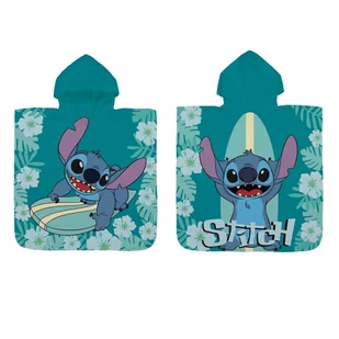 LILO i STITCH RĘCZNIK KĄPIELOWY Dziecięcy PONCHO 100% bawełna  60 x 120 cm - Okrycia kąpielowe dla dzieci - miniaturka - grafika 1
