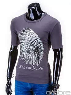 T-shirt męski z nadrukiem - grafitowy S613 - Koszulki męskie - miniaturka - grafika 3