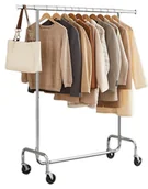 Wieszaki i stojaki - Wieszak stojący na kółkach HARUN chrom - miniaturka - grafika 1